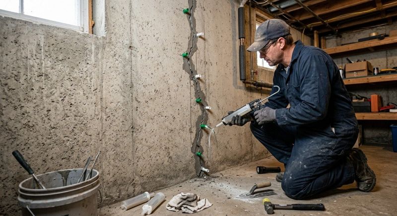 Cracked Basement Floor Repair in Columbus, OH